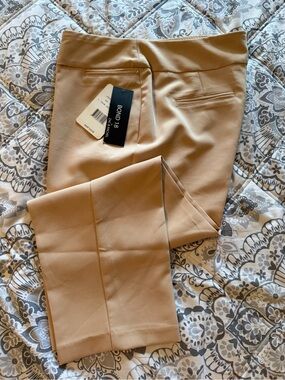 Zac & Rachel Ponte Knit Dress Trousers in Tan